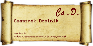 Csasznek Dominik névjegykártya